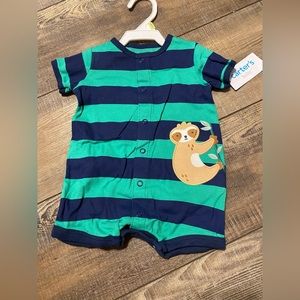 3 month romper with a Sloth on the front. Still new with tags from Carters.